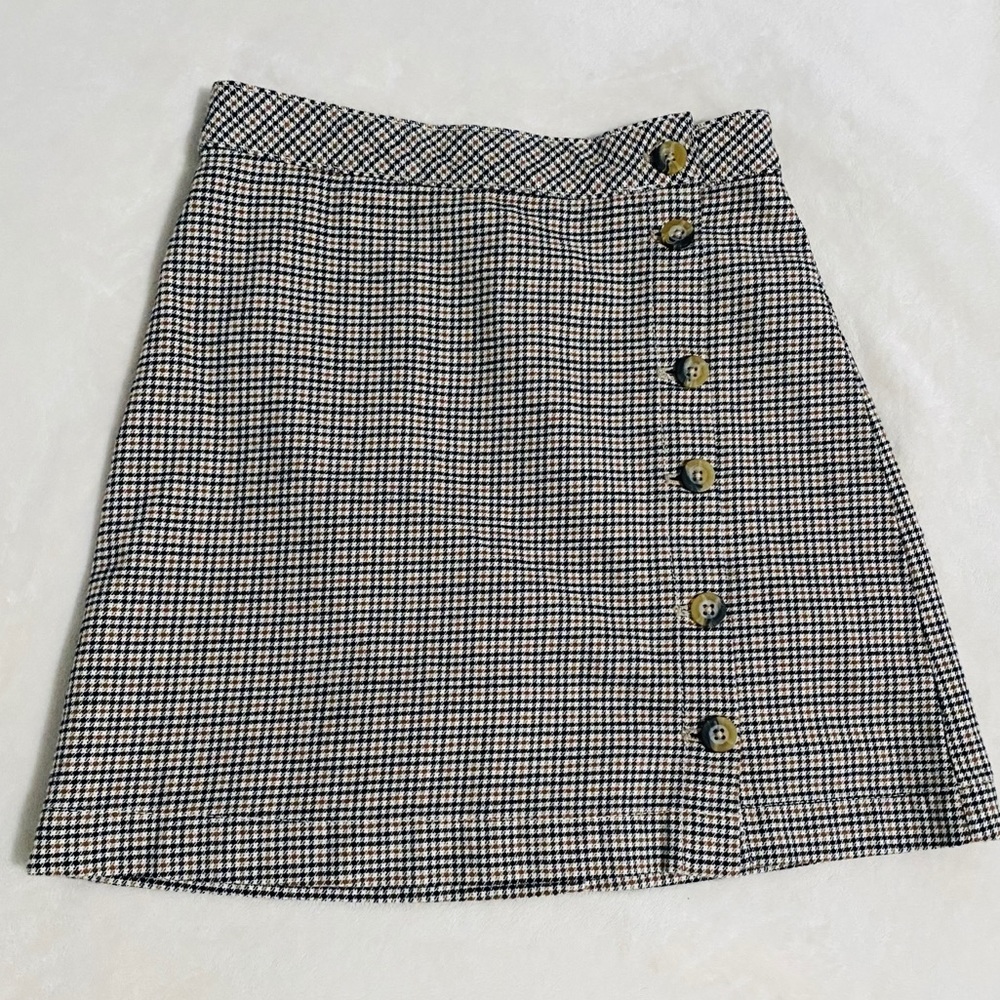 H&M Brown/Black Plaid Skirt
